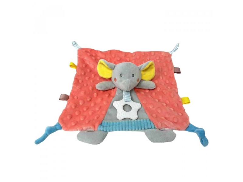 Miluś Elephant Peach And Grey Plush 25X25 Cm Maskot Til De Yngste