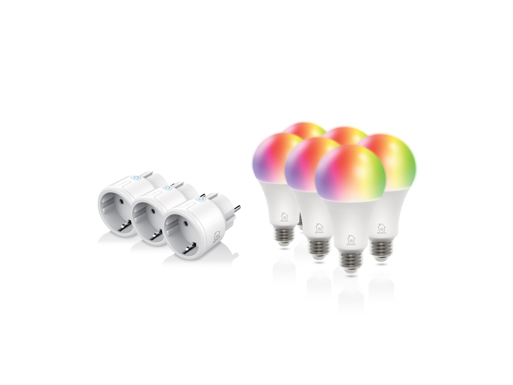 DELTACO SMART HOME SH-KIT03 - Sats för hemmaautomatisering - trådlös - 802.11b/g/n - 2.4 Ghz | Smarta hem - Smart belysning - E27 Smarta Lampor | GameStuff