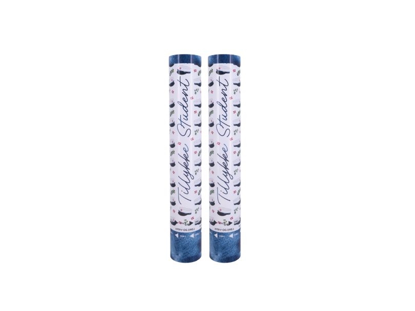 Konfettikanone Blau/Weiß, 2Er-Pack