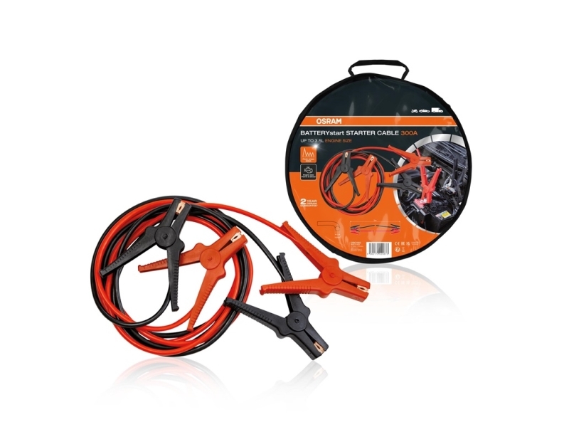 Osram Automotive BATTERYstart STARTER CABLE 300A Startkabler 16 mm² Aluminium (kobberbelagt) 3 m med plastictang | Bilvård & Biltillbehör - Säkerhetsutrustning för Bilen - Starthjälp | GameStuff