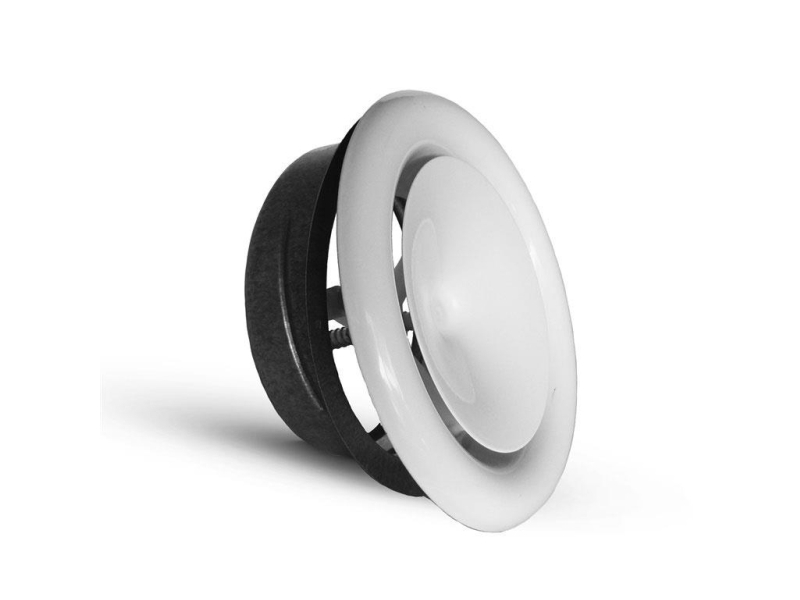 uds.venttiili Ø100 mm - RAL 9016 sis. kehyksen