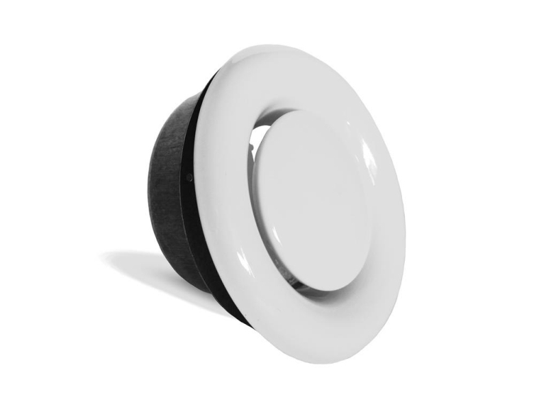 uds.venttiili Ø125 mm - RAL 9016 sis. kehyksen