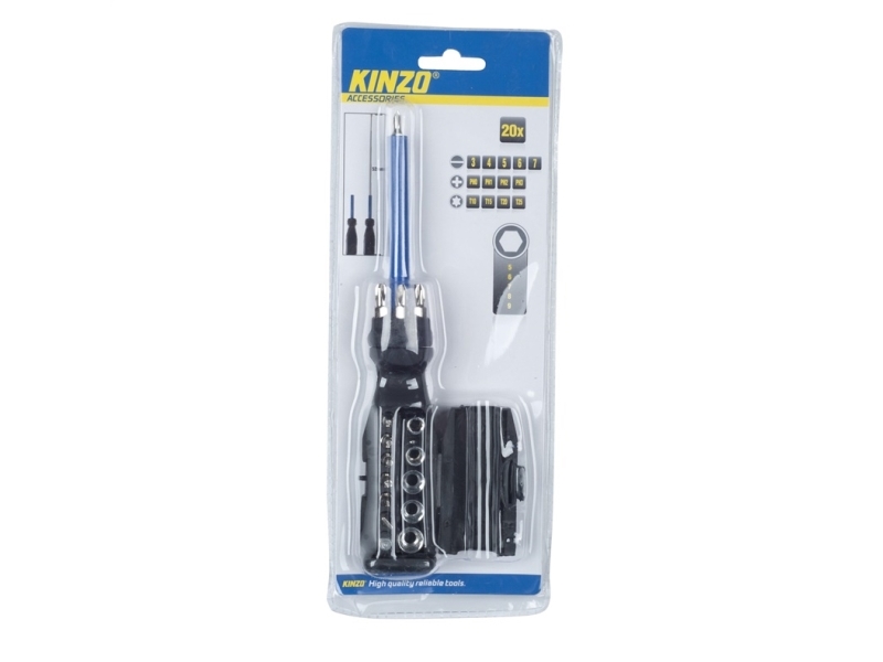 Screwdriver +Bitset 20Pcs Ot Kinzo No Db