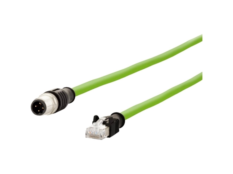 Triton Metz Connect Verbindungskabel M12 Männlich-Rj45 Männlich, 4-Polig Codiert D, Gerade, Kaskadierbar, Drehmoment, 10 M
