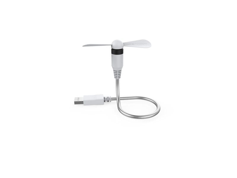 RealPower 335265, Husholdning ventilator, Hvid, Bord, 13000 rpm, Sølv, USB