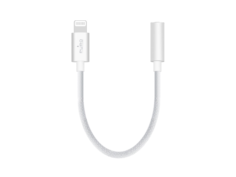 Puro Lightning till 3,5 mm uttagsadapter, 15 cm, vit | Datortillbehör - Kablar & adaptrar - Datakablar | GameStuff