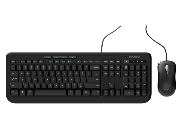 Incase Designed By Microsoft Wired Desktop 600, Fuld Størrelse (100 %), Ledningsført, Usb, Qwerty, Sort, Mus Inkluderet