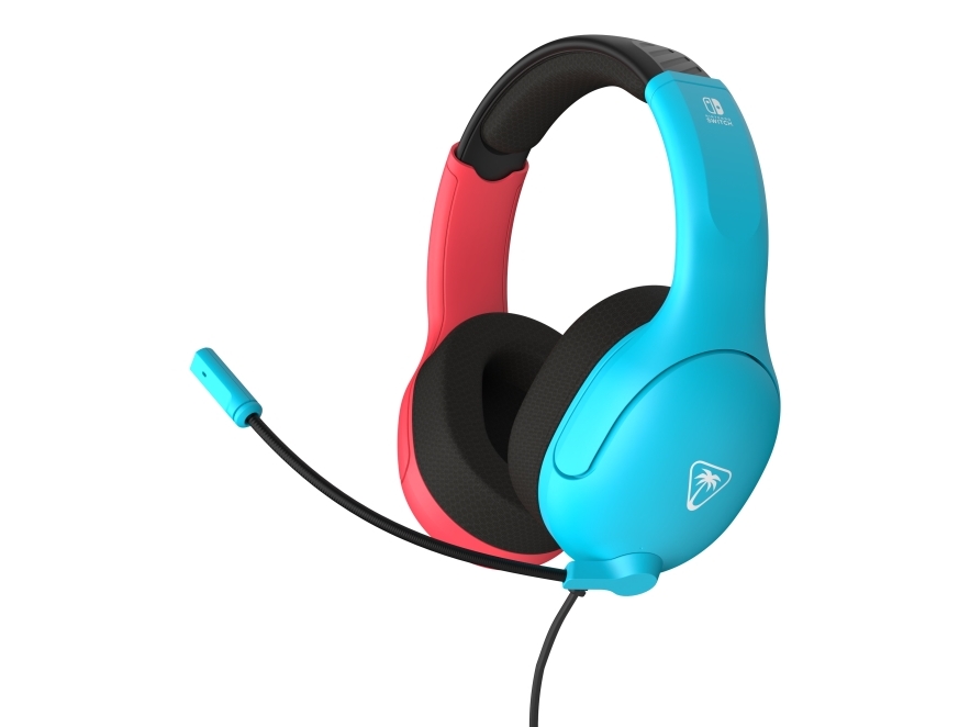 Turtle Beach Airlite Fit Neon Blau Und Rot Wired Gaming Headset Offiziell Lizenziert Für Nintendo Switch, Lite Und Oled – Flip-To-Mute Mic, Over-Ear