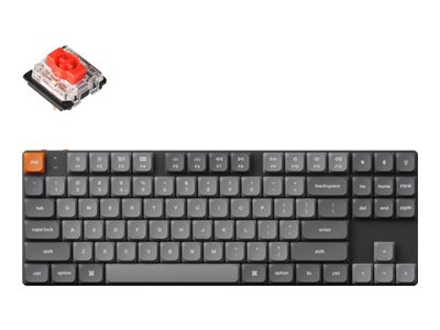 Keychron K1 MAX - Tangentbord - QMK/VIA, anpassat mekaniskt - 80% - TKL - bakgrundsbelyst - trådlös - USB-C, Bluetooth 5.1 - tangentbrytare: Gateron Low Profile Red (Hot-swappable) | Datortillbehör - Möss & Tangentbord - Tangentbord | GameStuff