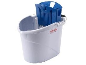 Eimer Vileda Ultraspeed Mini 10Ltr Mit Presse Grau/Blau Für Flachmopps, 8 Sets/Crt