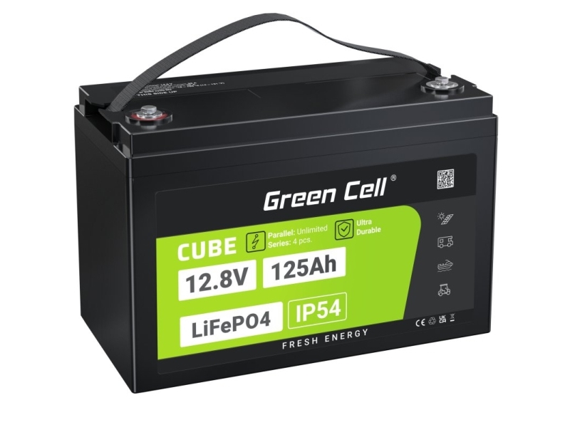 Green Cell Green Cell CUBE LiFePO4 125Ah 12,8V 1600Wh litiumjärnfosfatbatteri för husbil, solcell, off-grid, båt | Datorer & Surfplattor - UPS - Utbytesbatterier | GameStuff