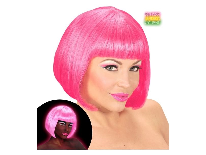 Neonrosa Seite Perücke