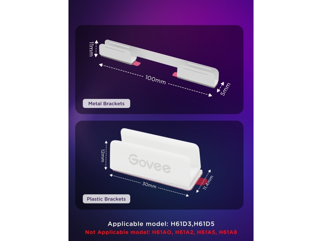 Govee Neon Rope Light 2 Extra Brackets and Clips (15+5pcs)