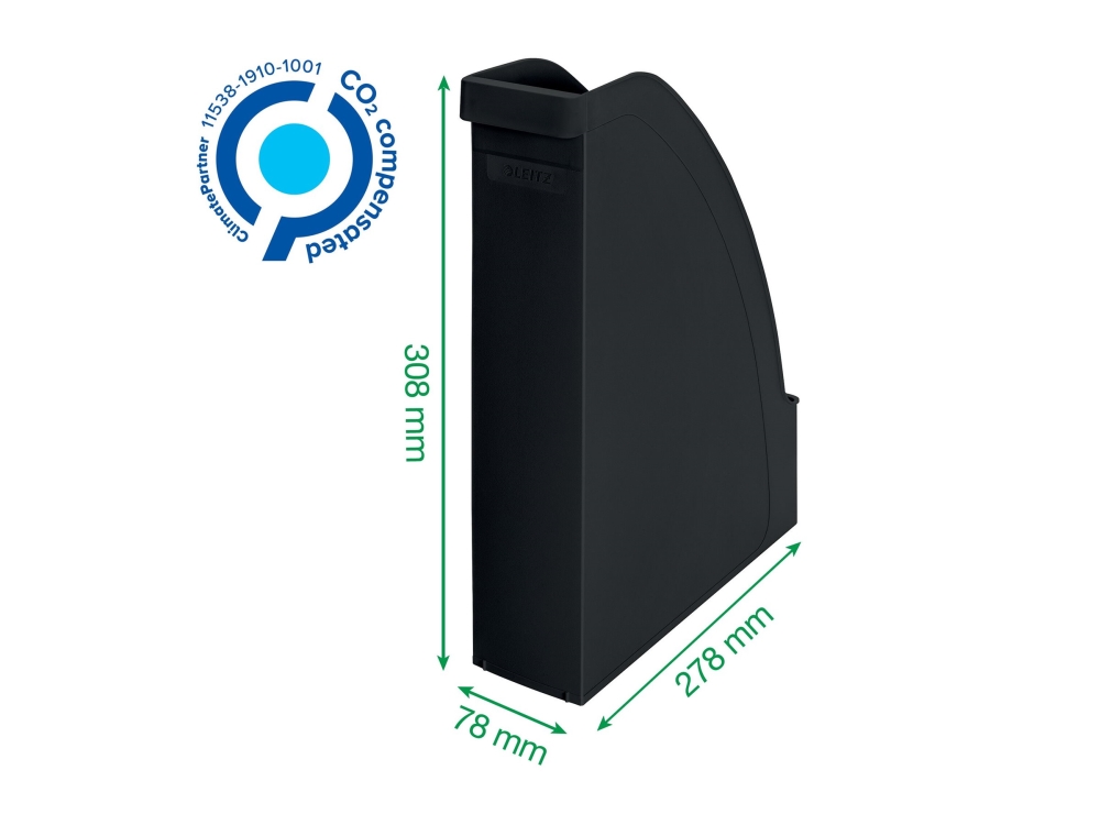 Leitz 24760095, Polystyrene, Schwarz, A4, A4, A4+, Porträt, 78 Mm