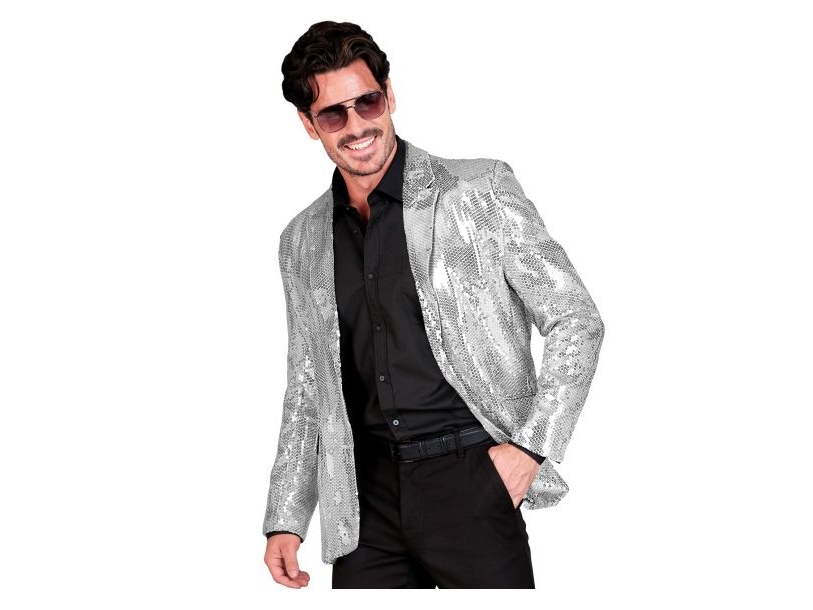 Silberne Paillettenjacke