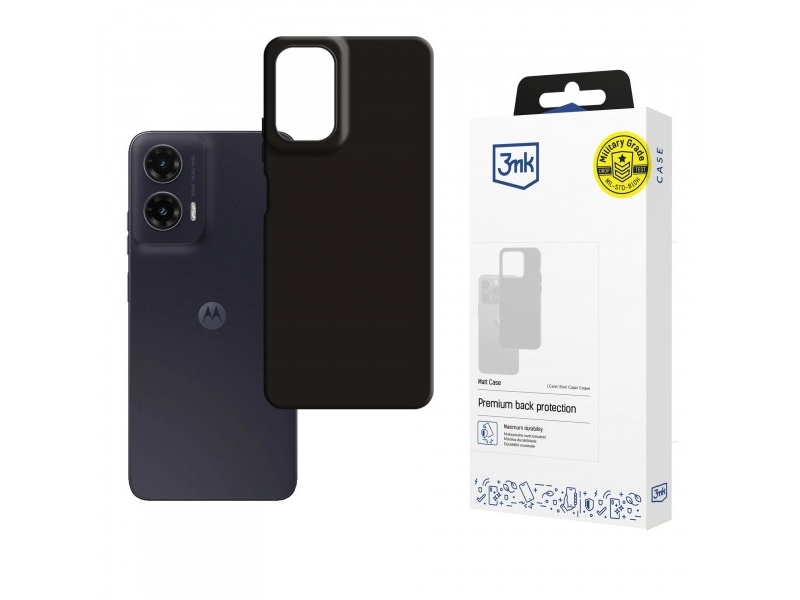 3Mk Matt Case Motorola Moto G35 5G Dėklas Telefonui Juodos Spalvos