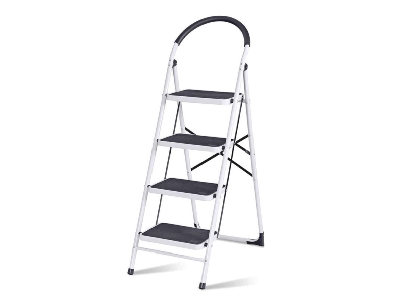 Haushalt 4 Step Steel Ladder Bl-C104 White | Elverktyg - DIY - Akku Verktyg - Övrigt verktyg | GameStuff