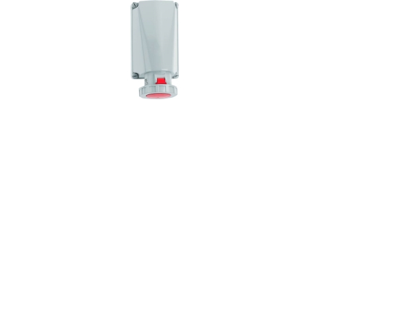 CEE vägguttagH6 400V 125A 5-poligt, röd bredd x höjd 160x260 mm, topp M50IP67, polyamid. | EL Artiklar - Cee & multipolär - Cee material | GameStuff