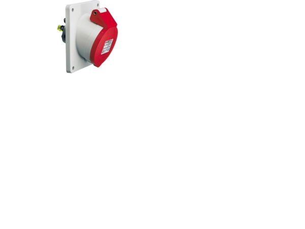 Bals Cee-Einbausteckdoseh6 400V 16A 5-Polig Rot Schräg 20°, Flansch 100X92 Mm, Quick Connect Ip44, Polyamid