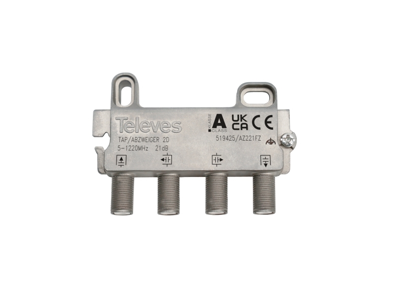 Televes 519425, Type F, Hunstik, 5 - 1220 Mhz, Rustfrit Stål, 74 Mm, 18 Mm