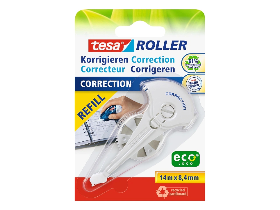 TESA 59986-00002-05, Vit, 14 m, 8,4 mm, 100%, 1 styck | Skrivredskap - Korrigeringsprodukter - Korrigeringsroller | GameStuff