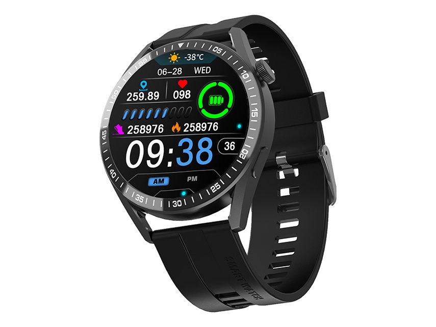 Tracer SM8V ONYX - Smart klocka med rem - svart - display 1.28 - Bluetooth - 38.2 g