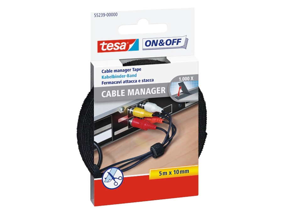 Tesa On & Off - Kabelbinder - Schwarz - 5 M