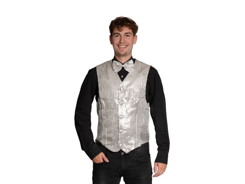 Sølv pailletvest og butterfly | Leksaker - Rollek - Kostym tillbehör | GameStuff