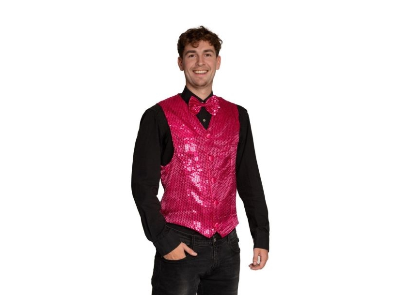 Pink Pailletvest Og Butterfly