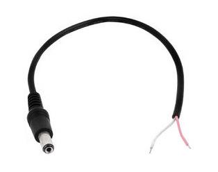 Dc Strømstik 2,1X5,5 Mm + 15 Cm Kabel