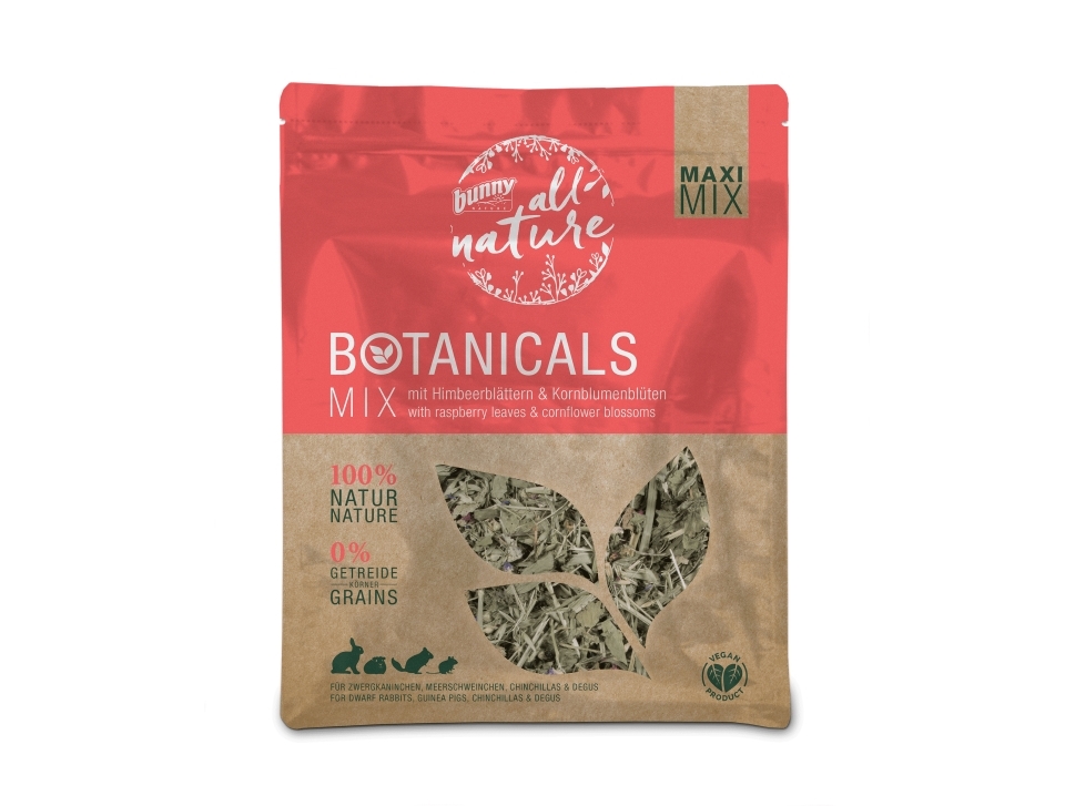 Botanicals Maxi Mix med hallonblad och blåklint (400g) | Sällskapsdjur - Gnagare - Godis till gnagare | GameStuff