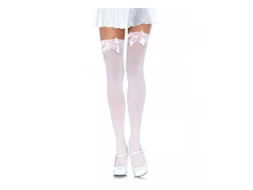 Lyserøde stockings med lyserød sløjfe