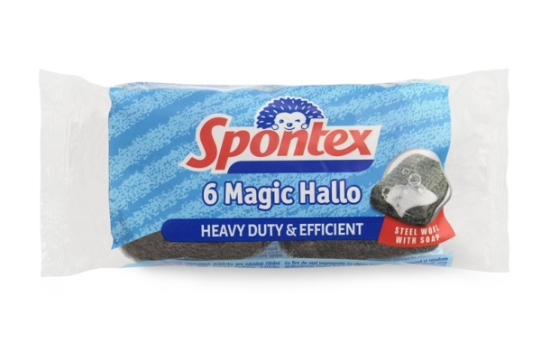 Spontex Scourers Metal With Soap Hallo 6 Pcs