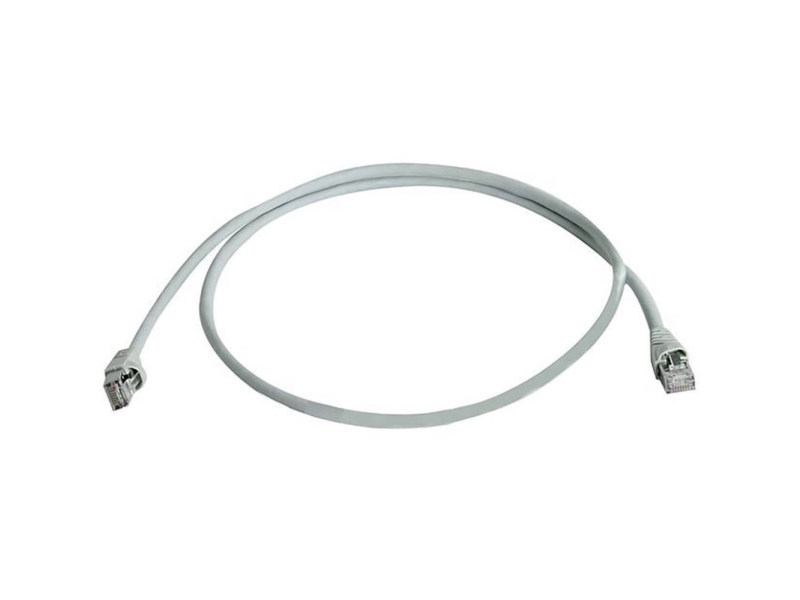 Telegärtner 100008175 Rj45 Netværkskabel, Patchkabel Cat 5E S/Ftp 0.50 M Grå Flammehæmmende, Med Låsebeskyttelse 0.5 M