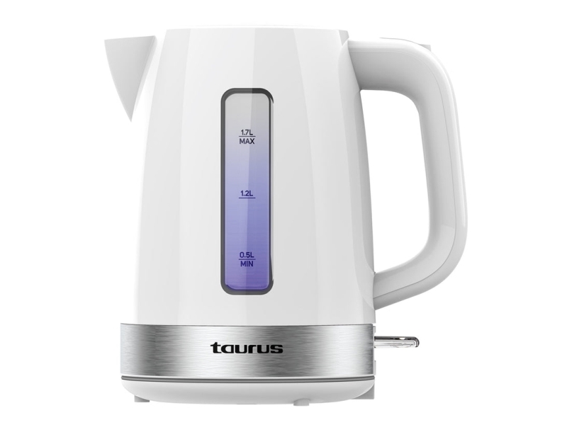 Taurus Aroa, 1,7 l, 2200 W, Silver, Vit, Rostfritt stål, Vattennivå indikator, Sladdlös | Köksapparater - Juice, is och vatten - Vattenkokare | GameStuff