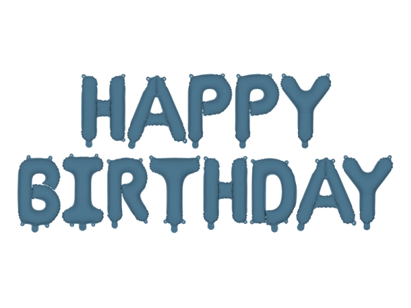Marineblauer Folienballon Happy Birthday