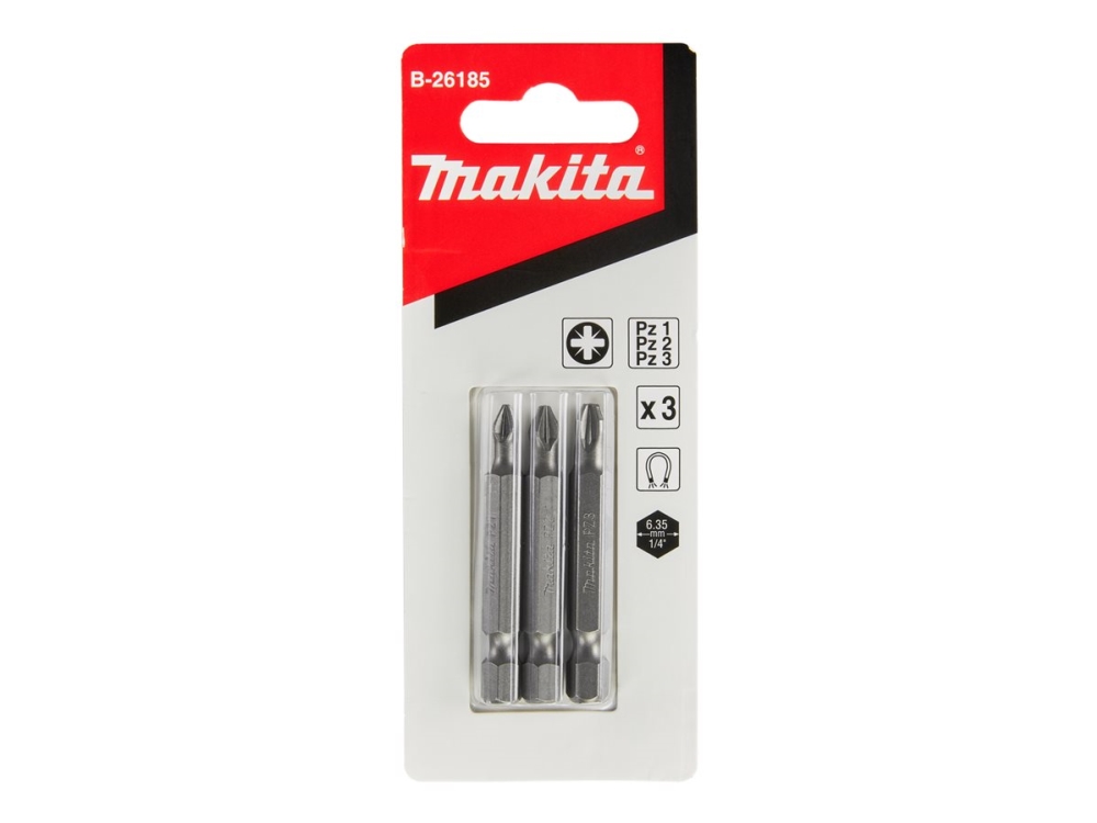 Makita Screw Bit Set Pz1,2,3X50mm 3 Pcs
