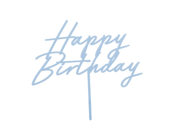 Neblige Blaue Kuchendekoration Happy Birthday