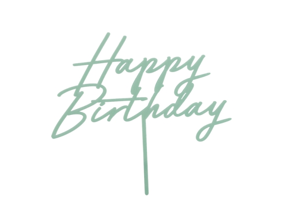 Mintgrüne Kuchendekoration Happy Birthday
