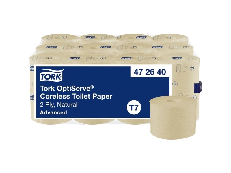 Toiletpapir Tork Advanced T7 OptiServe 2-lag Ø13.1cm L94.3mxB9.3cm Genbrug Natur,24 rl/sæk - (24 stk.) | Rengöring - Rengöringsprodukter - Rengöringsmaskiner - Utrustning - Skrapor & Kvastar | GameStuff
