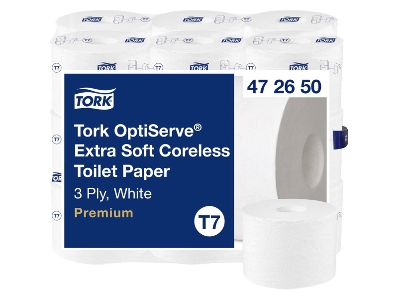 Tork Toiletpapir T7-System Hülsenloses Toilettenpapier 3-Lag T7 472650 Antal Lag: 3 Ark 18 Stk