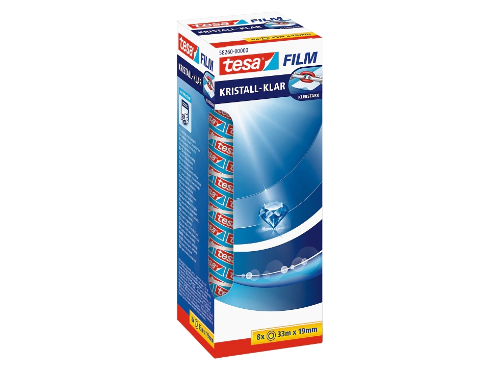 Tesa 58260-00000-00 Klebeband Glasklar Transparent (L X B) 33 M X 19 Mm 8 Stück