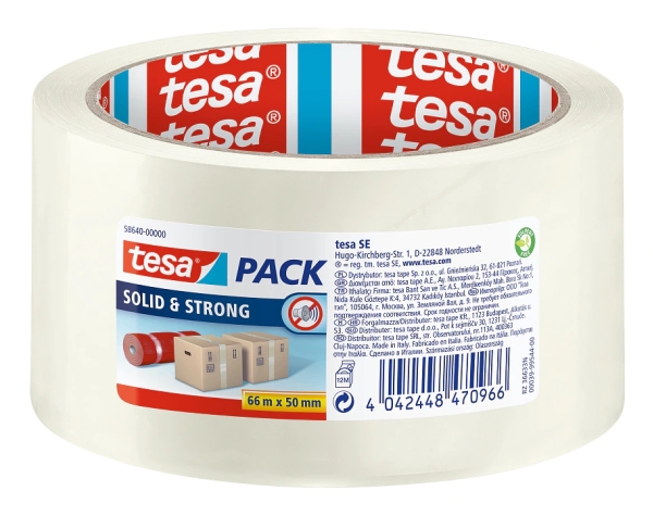 Tesa 58640-00000-00, Transparent, Verpackung, Polypropylen (Pp), 66 M, 50 Mm, 1 Stück(E)