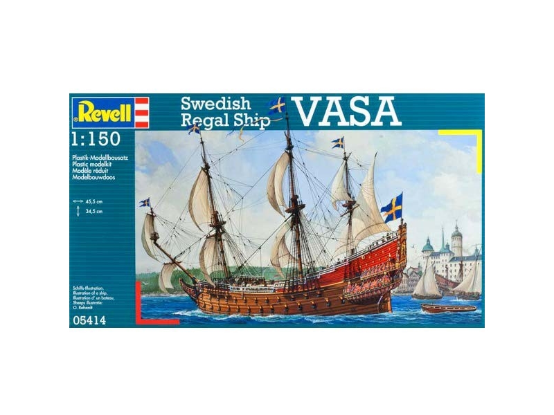 Revell Swedish Regal Ship VASA, Model af et sejlskib, Monteringssæt, 1:150, VASA, Plast, Højere mellemniveau
