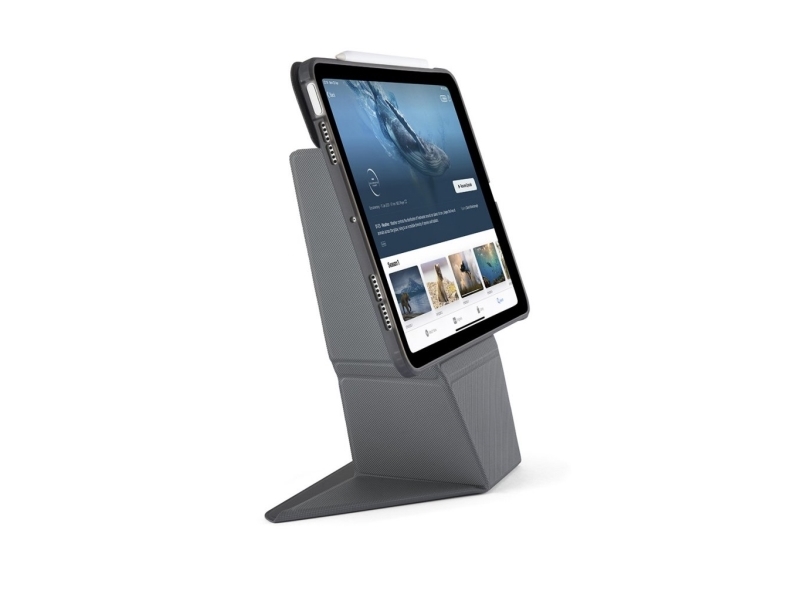 Pipetto Origami No6 kotelo jalustalla iPad Air 11 (2024) / iPad Air 10.9 (2022/2020) - musta