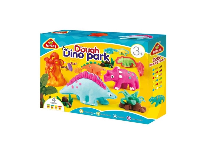 Plastilineset Dough Dino Park 4 färger | Leksaker - Kreativitet - Släm | GameStuff