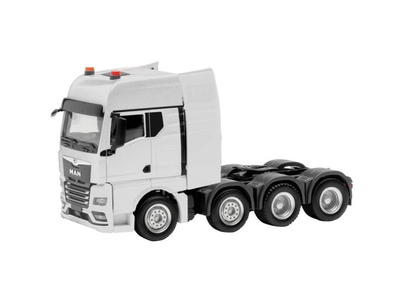 Herpa 316958 H0 Lastbiler model MAN TGX lasttrækmaskine 4-aksel (luftaffjedret, 8x4), hvid
