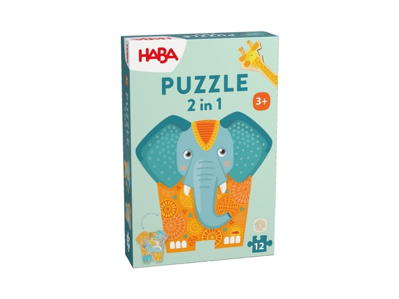 Haba Puzzle 2-In-1 – Elephant, 12 Stück(E), Tiere, 3 Jahr(E)