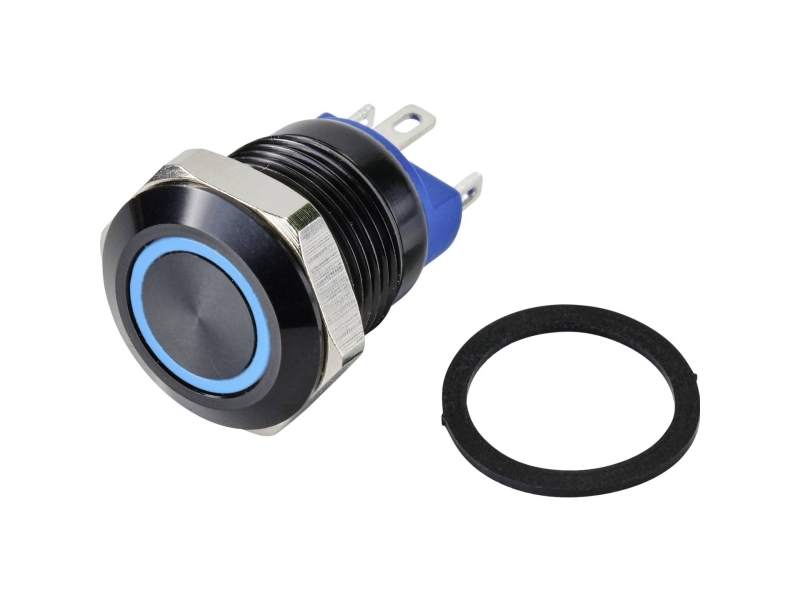 Conrad GQ12-AF-10E/J/B/12V/A Drucktaster 48 V/DC 2 A 1 x Aus/Ein IP67 Front tastend 1, Blå, 48 V, 2 A | Datorer & Surfplattor - UPS - UPS tillbehör | GameStuff