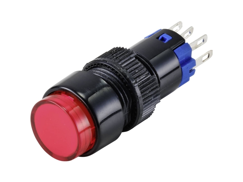 Conrad Las2y-11Z/R/12V Trykknap 250 V 3 A 1 X Off/On Ip40 Latching 1 Stk, 250 V, 3 A